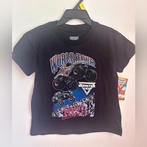 Monster Jam Kids Black Graphic Polo Shirt
